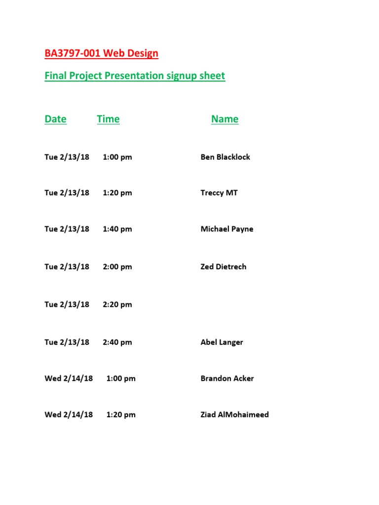 Web Design Project Signup: Martina B. | PDF