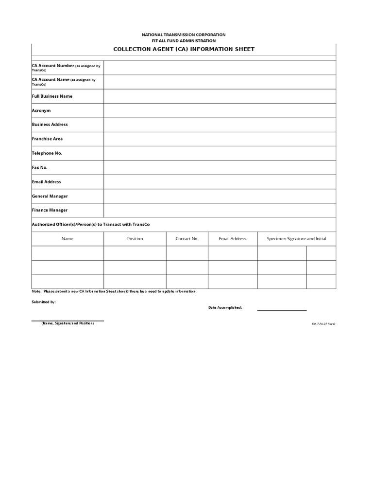 CA Information Sheet for TransCo | PDF