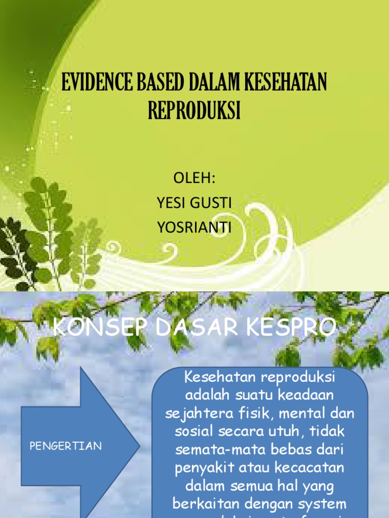 PP Evidence Based Dalam Kesehatan Reproduksi | PDF