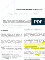 Crosslinking of Pervaporation Membrane by Maleic Acid