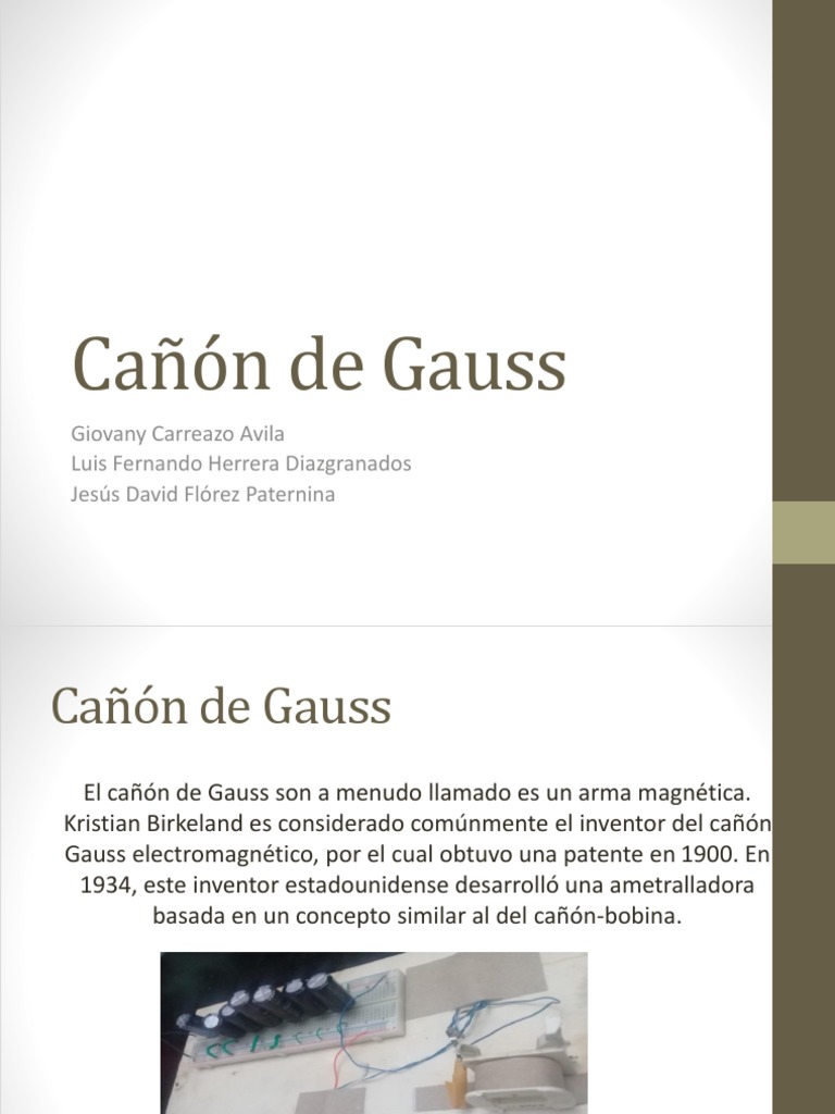Cañón de Gauss PDF Electricidad