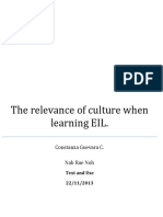 The Relevance of Culture When Learning EIL.: Constanza Guevara C. Nah Rae Noh