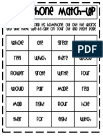 Homophone Match Up PDF