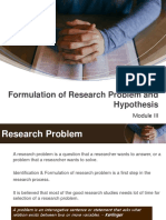 Mod III - Formulation of Research Problems and Hypothesis