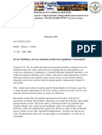 De Las Tinieblas A La Luz Mediante La Libertad Igualdad y Fraternidad