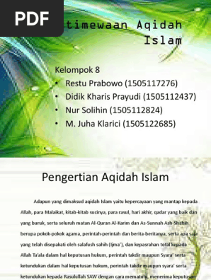 Keistimewaan Aqidah Islam Pdf