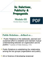 Public Relations, Publicity & Propaganda