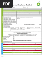 Ground Disturbance Certificate