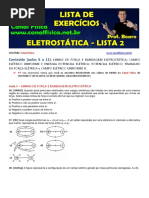 Eletrostática Lista 2 Aulas 6 a 11