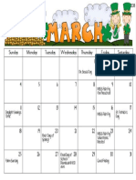 Pre-K 3 March Calendar