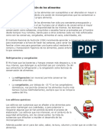 Técnicas de Conservación de Los Alimentos