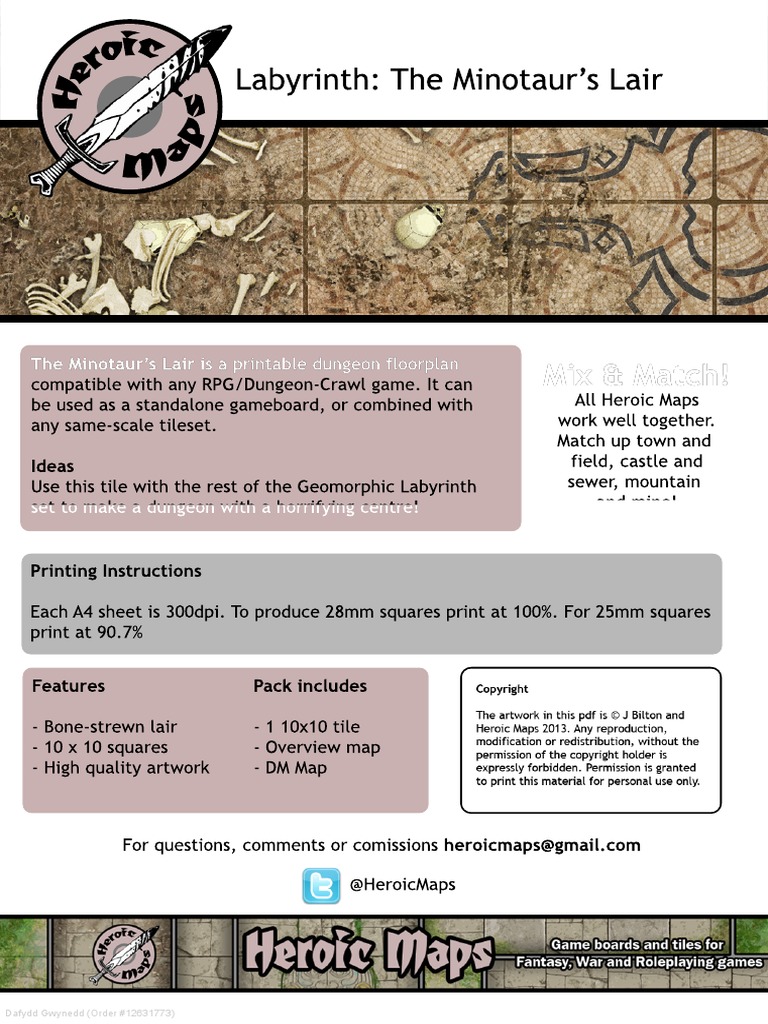 HeroicMaps Geomorph LabyrinthMinotaur | PDF