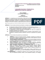 Ley Del Equilibrio Ecologico y Proteccion Al Ambiente Del Estado de Campeche