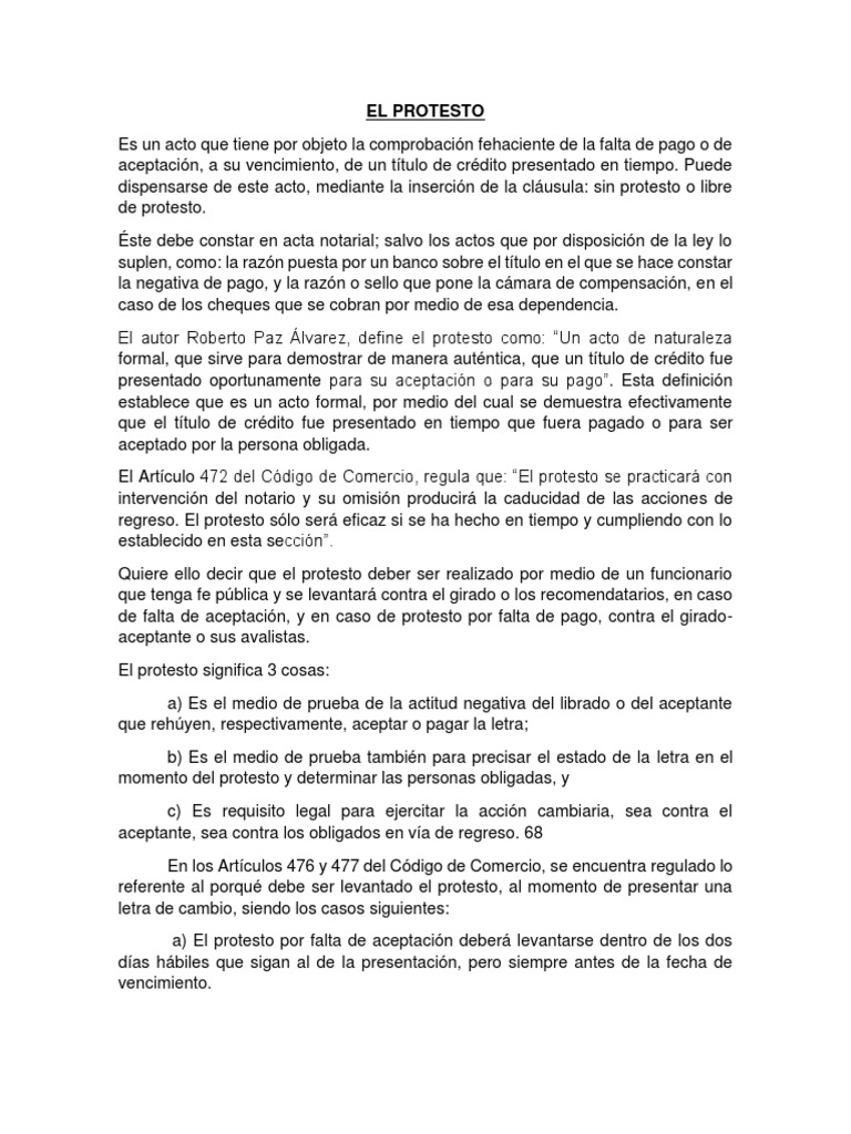 El Protesto | PDF | Pagaré | Cheque