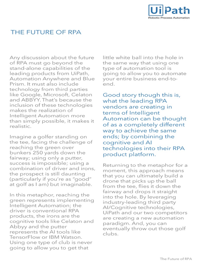 The Future of Rpa - Uipath PDF | PDF