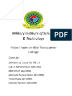 Military Institute of Science & Technology: Project Paper On Rice Transplanter Linkage