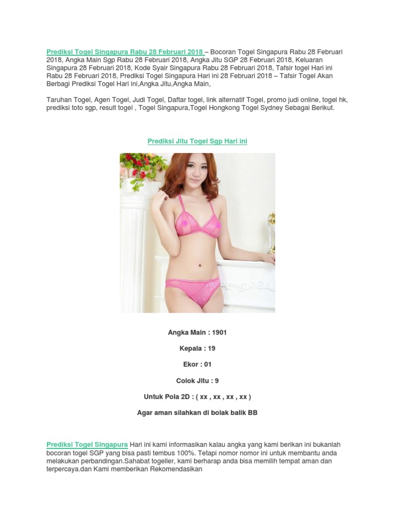 Prediksi Togel Singapura Rabu 28 Februari 2018