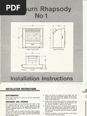 Rayburn Rhapsody No. 1 - Installation Instructions - Engl u0026 Afrikaans | PDF  | Chimney | Fires