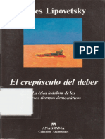 29075338 Lipovetsky Gilles El Crepusculo Del Deber La Etica Indolora de Los Nuevos Tiempos Democraticos 1992