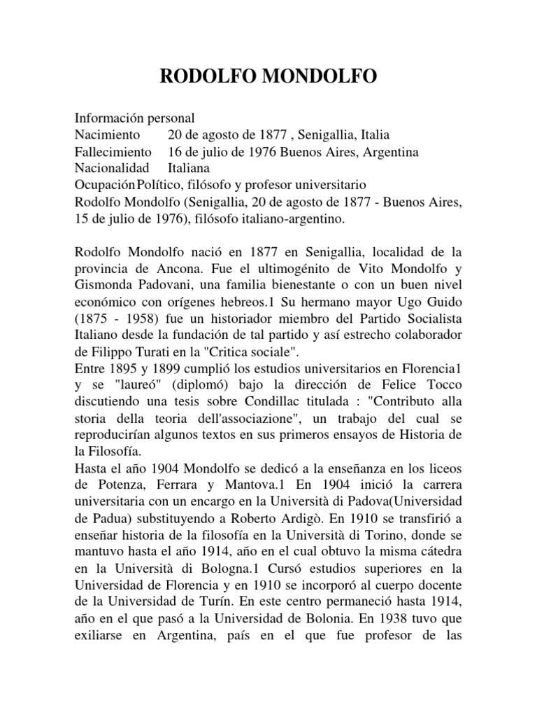 Rodolfo Mondolfo PDF Science Ciencia filosófica