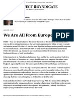 We Are All From Europe by Dominique Moisi - Project Syndicate