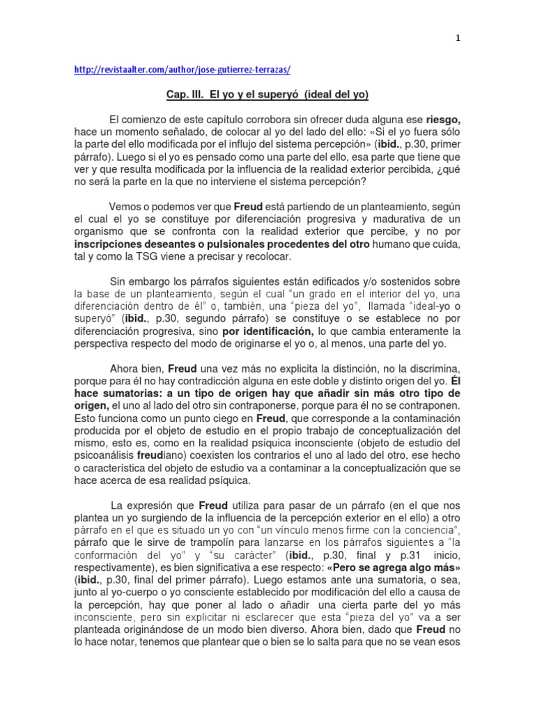 Resumen de "El yo y el ello" | PDF | Carné de identidad | Mente ...