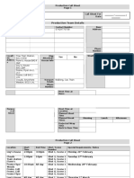 Production Call Sheet