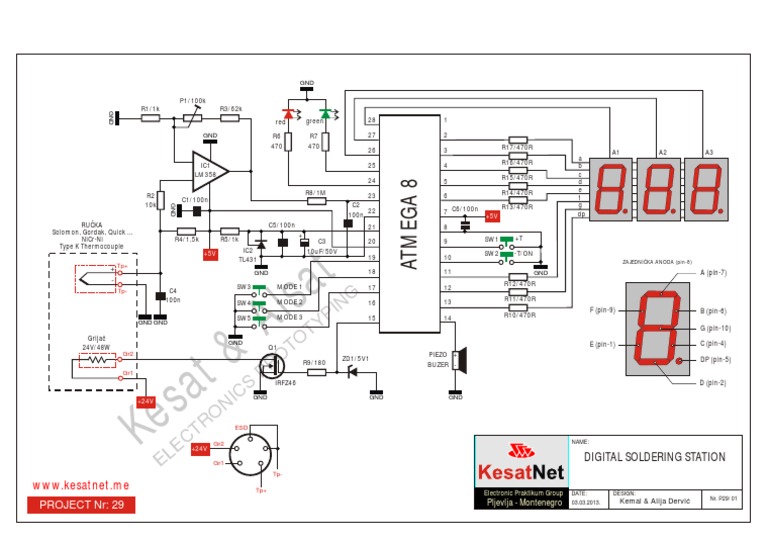 Digital Soldering Station Atmega8 Schematic PDF | PDF