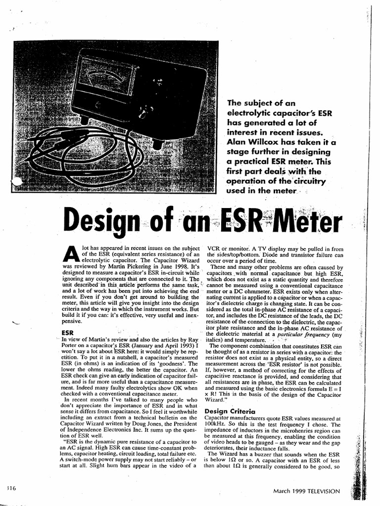 Capacitor Wizard Analog ESR Tester with Over-stress Protection