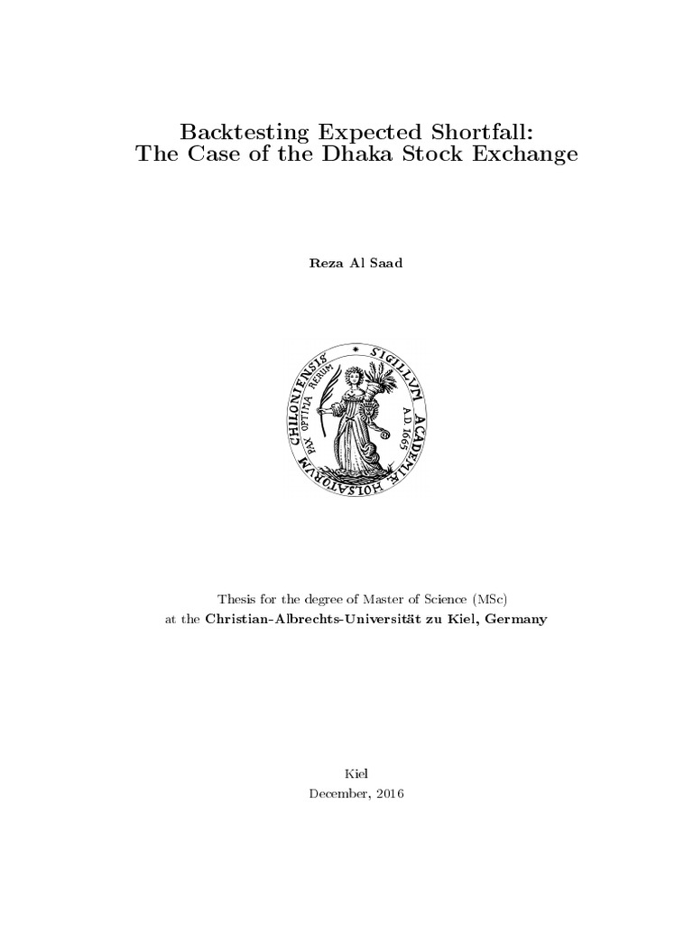 Backtesting Expected Shortfall in DSE | PDF | Value At Risk | Variance