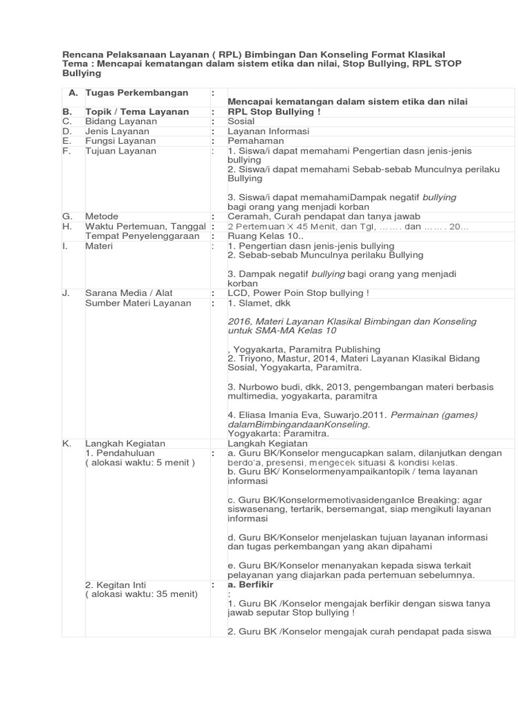 Contoh RPL Sosiometri | PDF