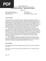 Film: History and Form - "Hitchcock and Godard": New York University Department of Media, Culture, and Communication