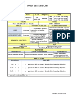 Daily Lesson Plan: Week DAY Date Class Subject Time