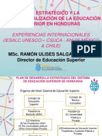 Plan Estrategico y La Internacionalizacion de La Educacion Superior en Honduras Desde Experiencias Internacionales Iesal Unesco Csuca Anuis y Chile