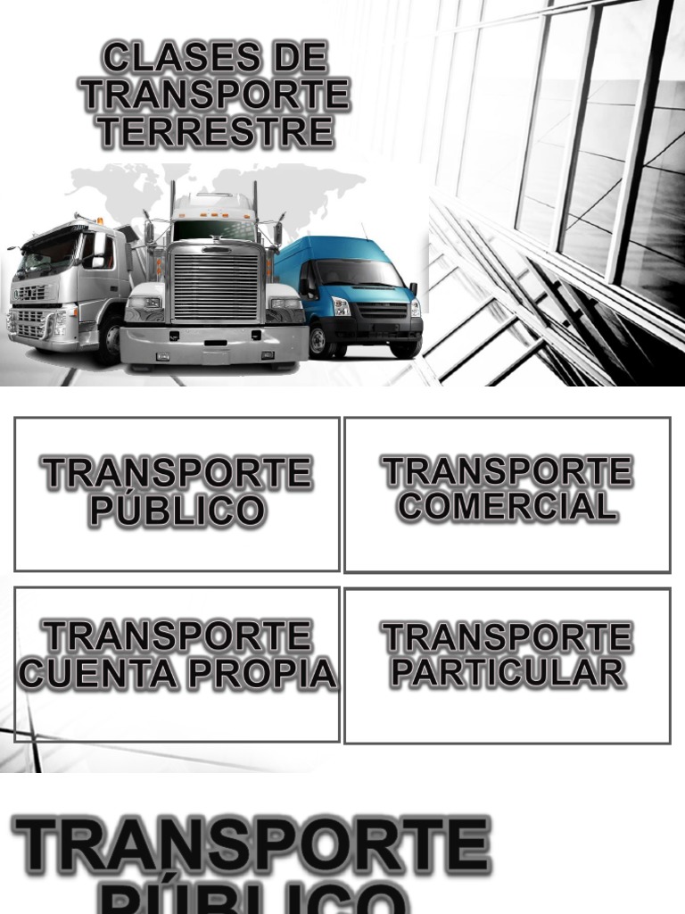 amortiguar legación desconocido Clases de Transporte Terrestre. | PDF | Transporte | Placa de matrícula del  vehículo