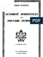 Autorité Spirituelle Et Pouvoir Temporel