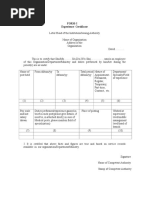 Form-I Experience Certificate