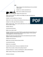 Role Play in A Restaurant PDF