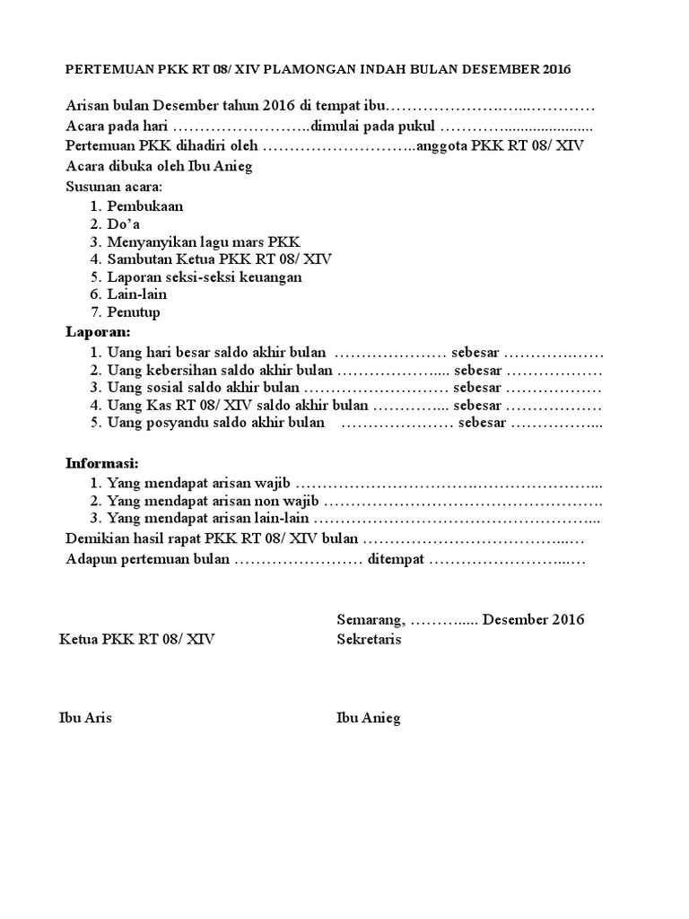 14++ Contoh Teks Pembawa Acara Pertemuan Pkk Rt terbaru