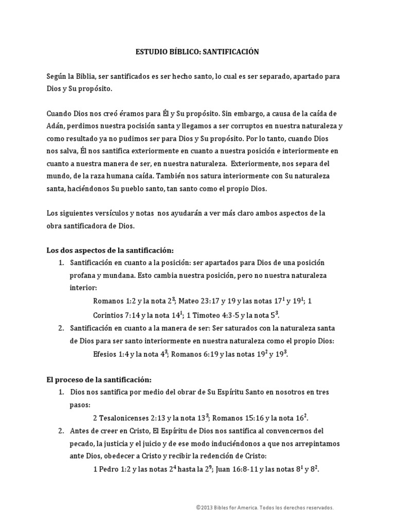 Estudio Biblico- Santificación | PDF | Dios en el cristianismo ...