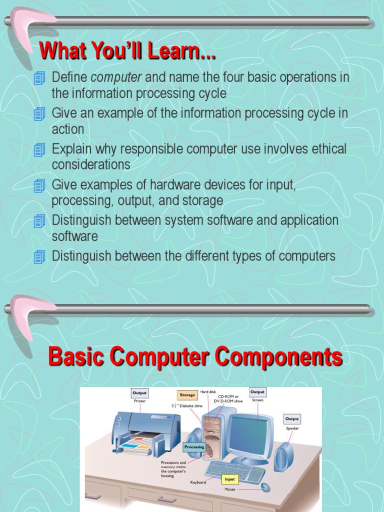Basic Components of Computer PDF Personal Computers Input/Output