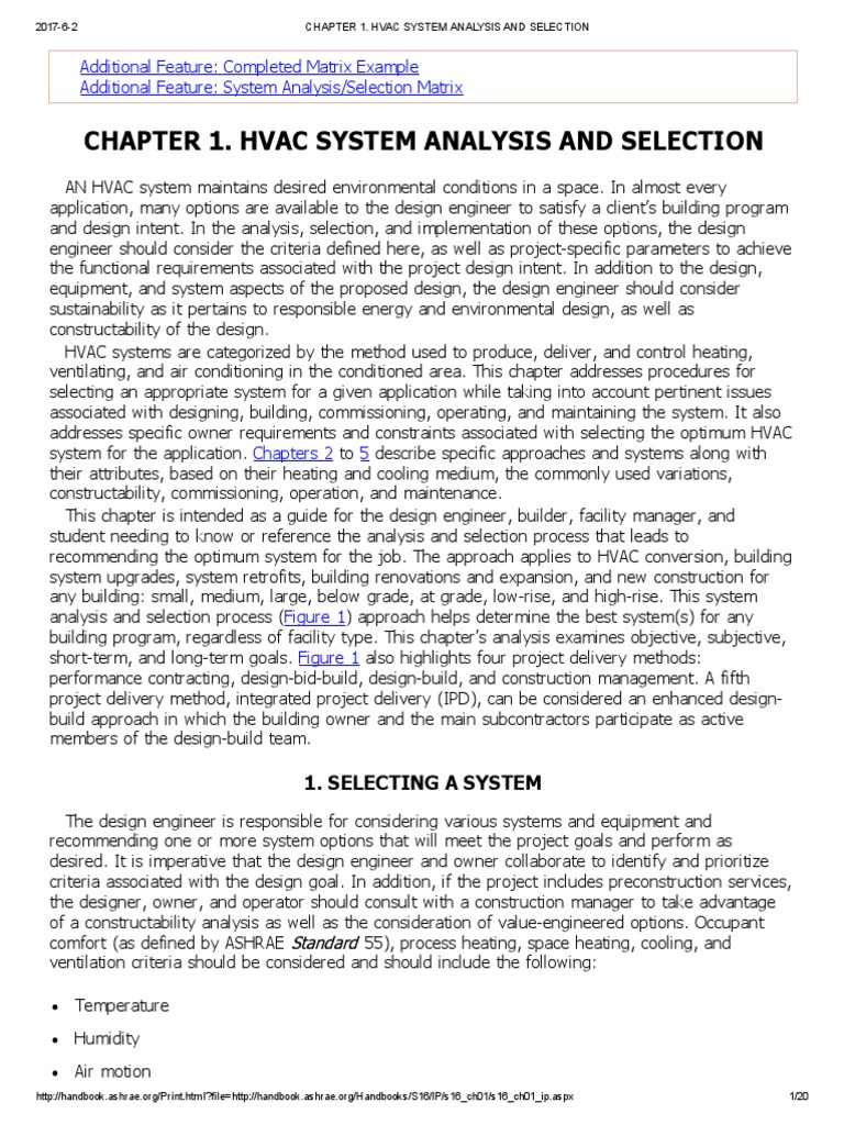 Chapter 1. Hvac System Analysis and Selection | PDF | Cogeneration | Boiler
