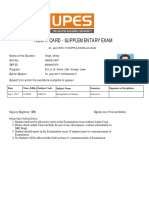 Admit Card - Supplementary Exam: Name of The Student: Sap Id: Program: Roll No