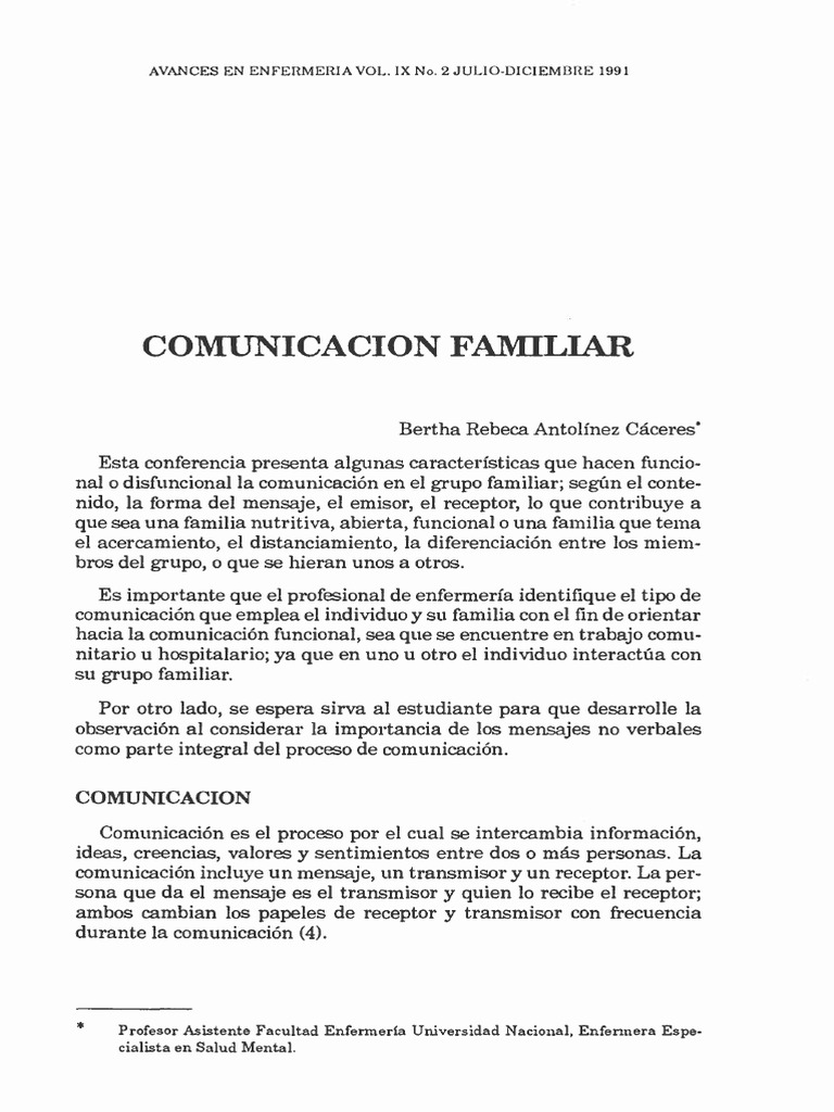 Características de la Comunicación Familiar | PDF | Familia | Temor