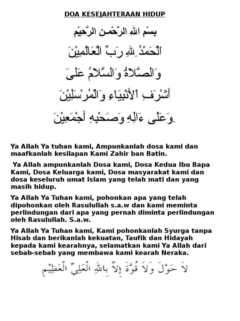Doa Kesejahteraan Hidup 4 Pdf