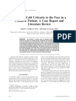 Localized Cold Urticaria To The Face in A Pediatric Patient: A Case Report and Literature Review