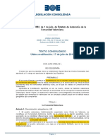 Estatut D'autonomia de La Comunitat Valenciana (BOE-A-1982-17235-Consolidado)