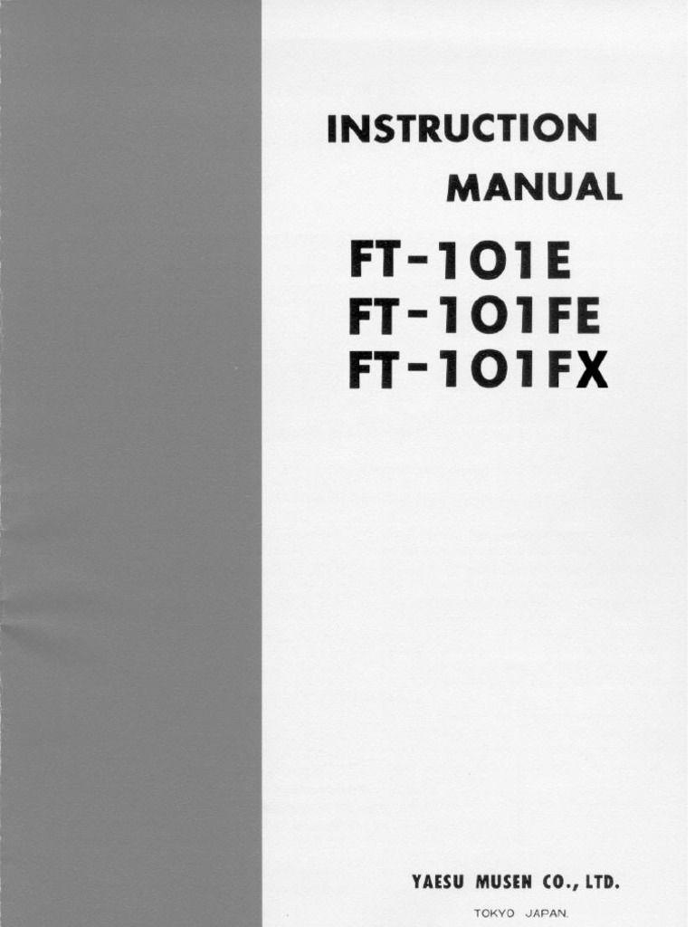Yaesu FT-101F Instruction Manual | PDF