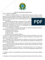 Termo de compromisso para aquisição de ambulância