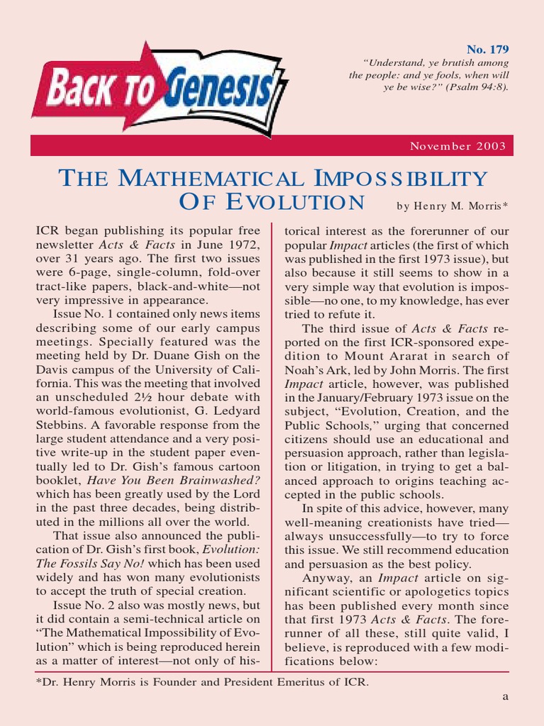 MathimposibilityOfEvolution PDF | PDF | Evolution | Mutation